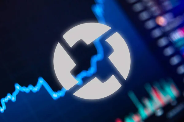 0x ZRX Cryptocurrency. 0x ZRX coin growth chart on the exchange, chart — Stock Photo, Image