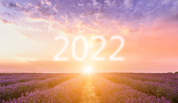 2021 kelimesi otoyolda yazılmış. 2021 yılının konsepti — Stok fotoğraf