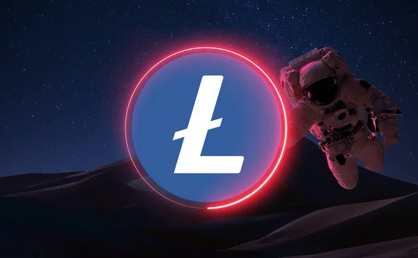 Litecoin LTC暗号通貨。取引所のLitecoinコイン成長チャート、チャート — ストック写真