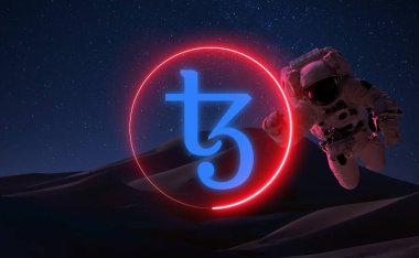 Tezos XTZ Kripto Para Birimi. Döviz, grafik üzerinde Bitcoin para büyüme grafiği