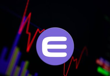 Enjin Sikkesi ENJE Kriptopara birimi. Döviz ve grafiğinde madeni para büyüme tablosu