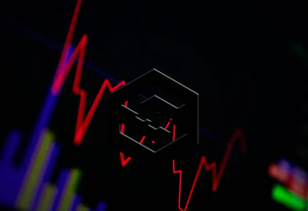 Criptovaluta IOST. grafico di crescita della moneta sullo scambio, grafico — Foto Stock
