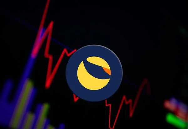 Terra LUNA Criptomoneda. gráfico de crecimiento de moneda en el cambio, gráfico — Foto de Stock