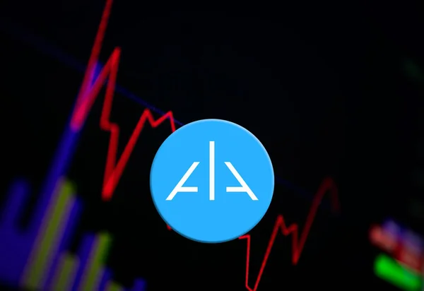 Alpha Finance Lab ALPHA Kryptowährung. Münzwachstumsdiagramm an der Börse, Chart — Stockfoto