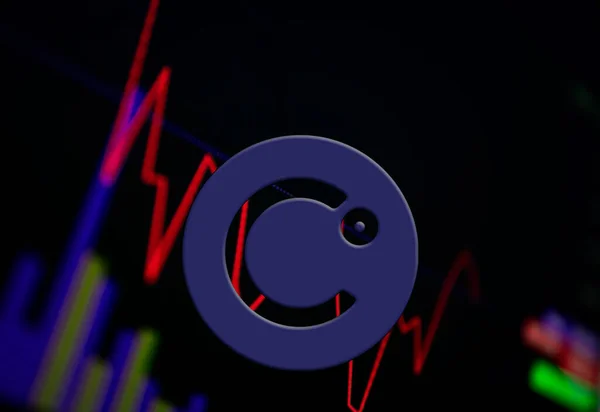 Celsius CEL Криптовалюта. Графік зростання монет на обміні, діаграма — стокове фото