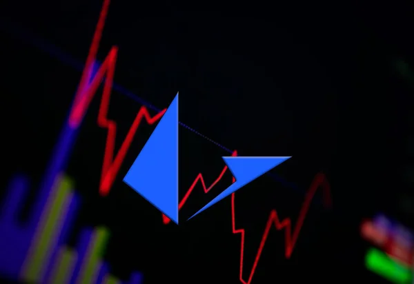 Loopring LRC Cryptocurrency. coin growth chart on the exchange, chart — Stock Photo, Image