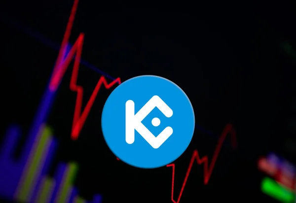 KuCoin Token KCS Cryptocurrency Графік зростання монет на обміні, діаграма — стокове фото