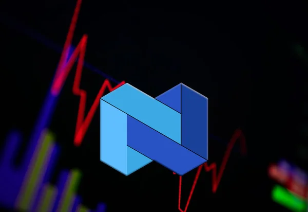 Nexo NEXO Криптовалюта. Графік зростання монет на обміні, діаграма — стокове фото