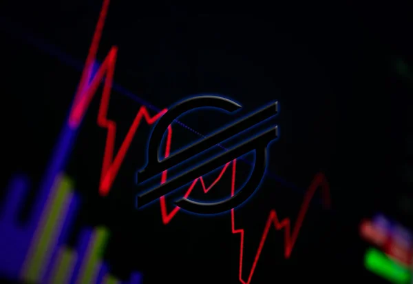 Criptomoeda XLM estelar. gráfico de crescimento de moedas na troca, gráfico — Fotografia de Stock