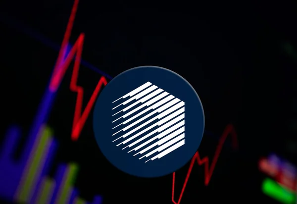 Ren Cryptocurrency. graf růstu mincí na burze, graf — Stock fotografie