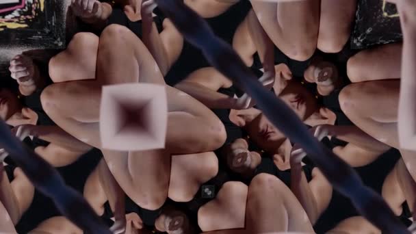 Kunst abstractie als een vrouw in de verf beweegt in een caleidoscoop — Stockvideo