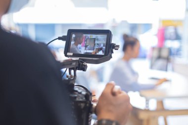 Ekran kamerasını kapat canlı video ve kayıt blogcusu sosyal ağ, stüdyo çekim yapımcılığı.