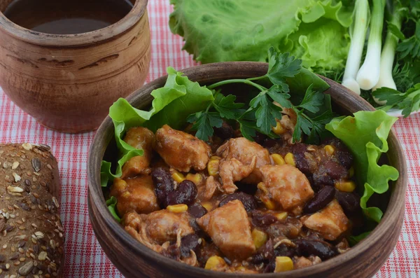 Schüssel mexikanisches Gericht Chili con Carne Stockbild