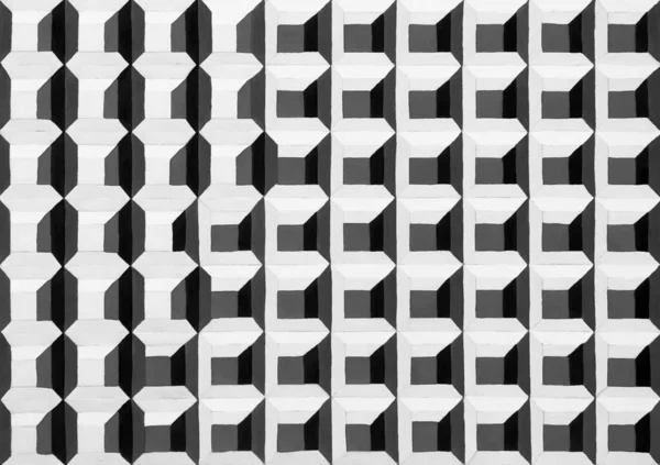 Cubes pattern mesh texture illustration. Hand drawn painting optical illusion black white.