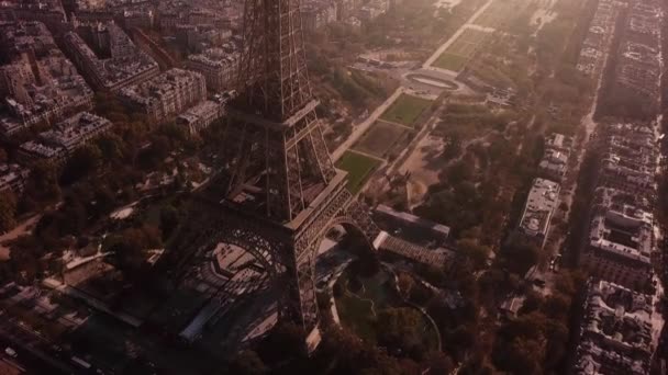 Bovenaanzicht van Eiffeltoren Parijs 16 oktober 2018 — Stockvideo
