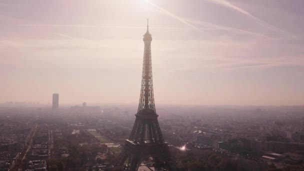 Aerial top view of Eiffel Tower Paris 2018. október 16. — Stock videók