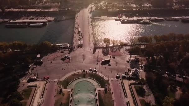 Aerial top view of Eiffel Tower Paris 2018. október 16. — Stock videók