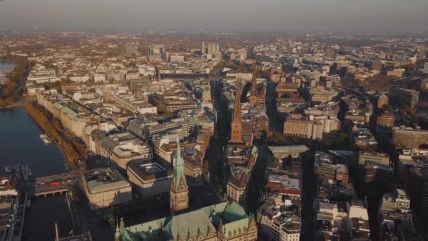 Légi felvétel top view Hamburg 11 Október 2020 — Stock videók