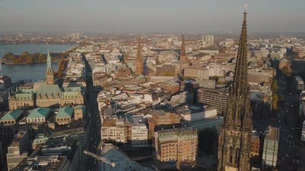 Luftaufnahme von Hamburg am 11. Oktober 2020 — Stockvideo