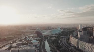 Valencia Akvaryumu 'nun günbatımında İspanya' nın en üst manzarası