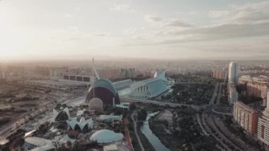 Valencia Akvaryumu 'nun günbatımında İspanya' nın en üst manzarası