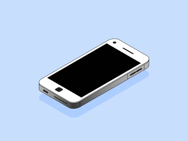 Ilustración Volumétrica Smartphone Realizada Estilo Isométrico Mejor Para Sitios Web — Vector de stock