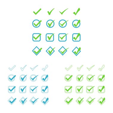  İşaretleme düğmeleri için renk seçenekleri kümesi. Web siteleri, mobil uygulamalar ve diğer geliştiriciler için tasarlandı.