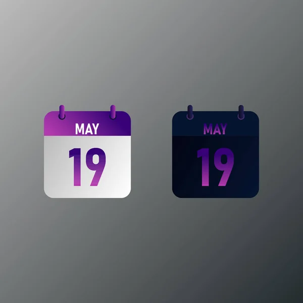 Icono Calendario Diario Mayo Estilo Diseño Plano Ilustración Vectorial Diseño — Archivo Imágenes Vectoriales