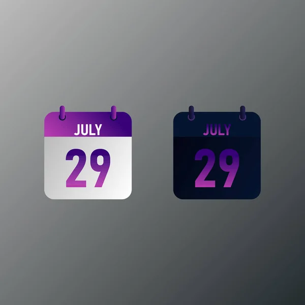 Icono Calendario Diario Julio Estilo Diseño Plano Ilustración Vectorial Diseño — Vector de stock