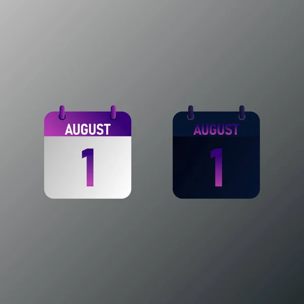 Icono Calendario Diario Agosto Estilo Diseño Plano Ilustración Vectorial Diseño — Archivo Imágenes Vectoriales