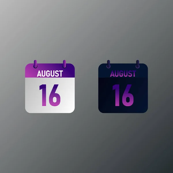 Icono Calendario Diario Agosto Estilo Diseño Plano Ilustración Vectorial Diseño — Vector de stock