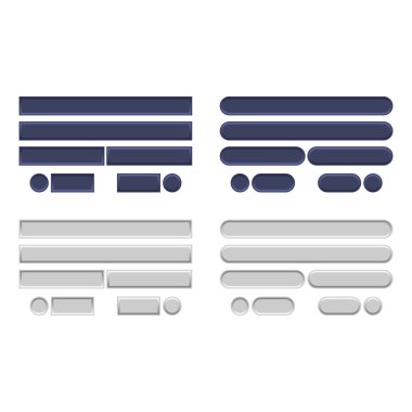 Simge çok renkli düğmeyi düz bir şekilde ayarladı. Kolay düzenlenebilir vektör izole çizimi. 