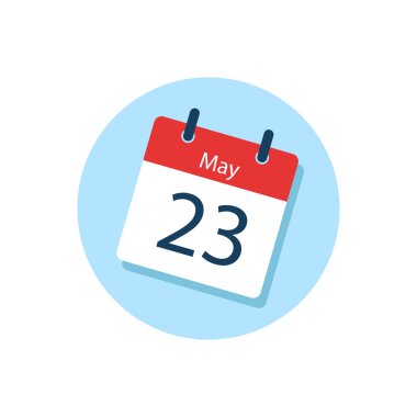 White daily calendar Icon May in a Flat Design style. Easy to edit Isolated vector Illustration.
