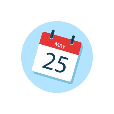 White daily calendar Icon May in a Flat Design style. Easy to edit Isolated vector Illustration.