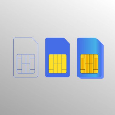 Beyaz arkaplanda düz vektör sim kart simgesi. Tasarımın için en iyisi..