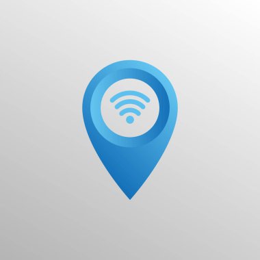 Beyaz arka planda mavi harita işaretleri. Bir konumu harita, uygulama veya web sitesinde işaretlemek için ideal.