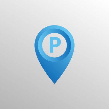 Beyaz arka planda mavi harita işaretleri. Bir konumu harita, uygulama veya web sitesinde işaretlemek için ideal.