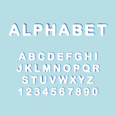 Renk çizgisi soyut alfabe harfi ABC yazı tipi. 3d tipografi vektör çizim sembolü.