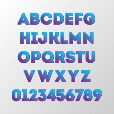 Renk çizgisi soyut alfabe harfi ABC yazı tipi. 3d tipografi vektör çizim sembolü.