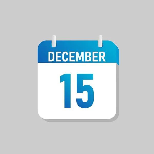 Calendario Diario Blanco Icono Diciembre Estilo Flat Design Ilustración Vectorial — Archivo Imágenes Vectoriales