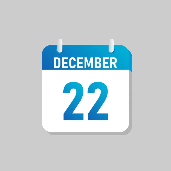 Düz Tasarım Tarzında Beyaz Günlük Takvim Simgesi Aralık Zole Vektör — Stok Vektör