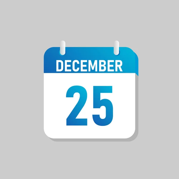 Witte Dagelijkse Kalender Pictogram December Een Flat Design Stijl Eenvoudig — Stockvector