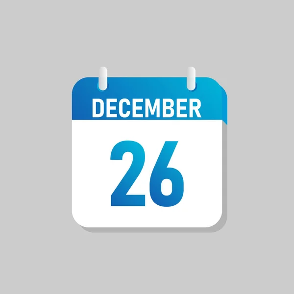 Calendario Diario Blanco Icono Diciembre Estilo Flat Design Ilustración Vectorial — Archivo Imágenes Vectoriales