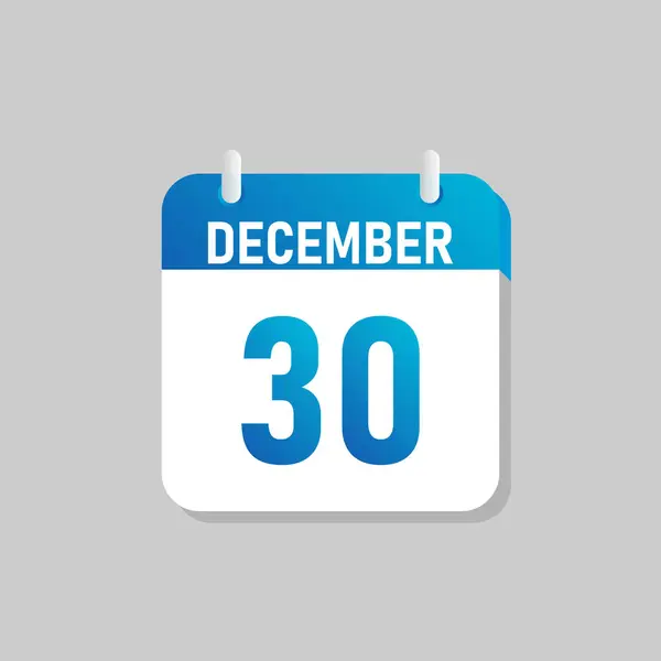 Calendario Diario Blanco Icono Diciembre Estilo Flat Design Ilustración Vectorial — Archivo Imágenes Vectoriales