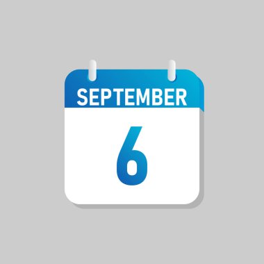 Düz Tasarım tarzında beyaz günlük takvim simgesi Eylül. İzole vektör illüstrasyonunu düzenlemek kolay.