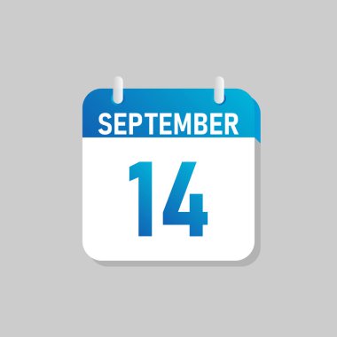 Düz Tasarım tarzında beyaz günlük takvim simgesi Eylül. İzole vektör illüstrasyonunu düzenlemek kolay.