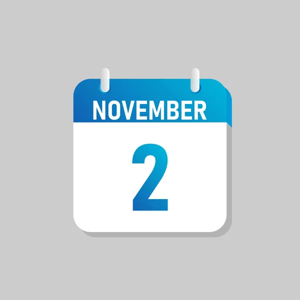 Calendario Diario Blanco Icono Noviembre Estilo Flat Design Ilustración Vectorial — Archivo Imágenes Vectoriales