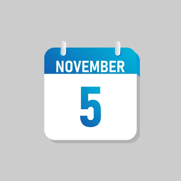 Calendario Diario Blanco Icono Noviembre Estilo Flat Design Ilustración Vectorial — Archivo Imágenes Vectoriales