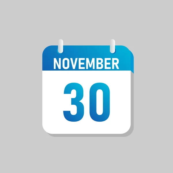 Witte Dagelijkse Kalender Icoon November Een Flat Design Stijl Eenvoudig — Stockvector