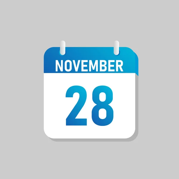 Witte Dagelijkse Kalender Icoon November Een Flat Design Stijl Eenvoudig — Stockvector
